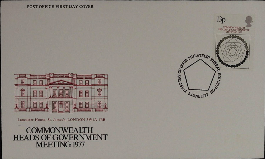 1977 Royal Mail FDC Heads of Goverment - Bureau Edinburgh Postmark