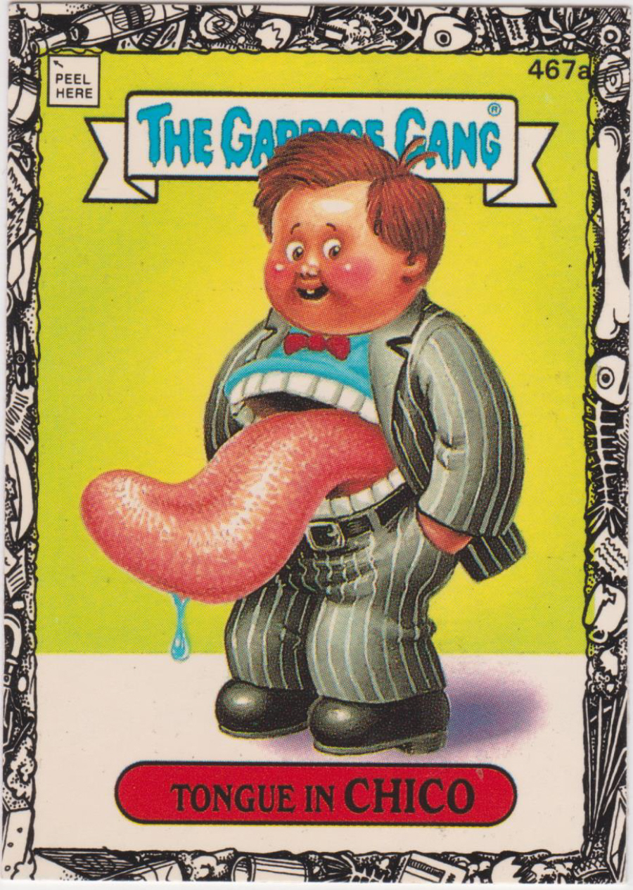 Topps U K Issue Garbage Gang 1992 Series 467a Tongue in CHICO RED Title on back