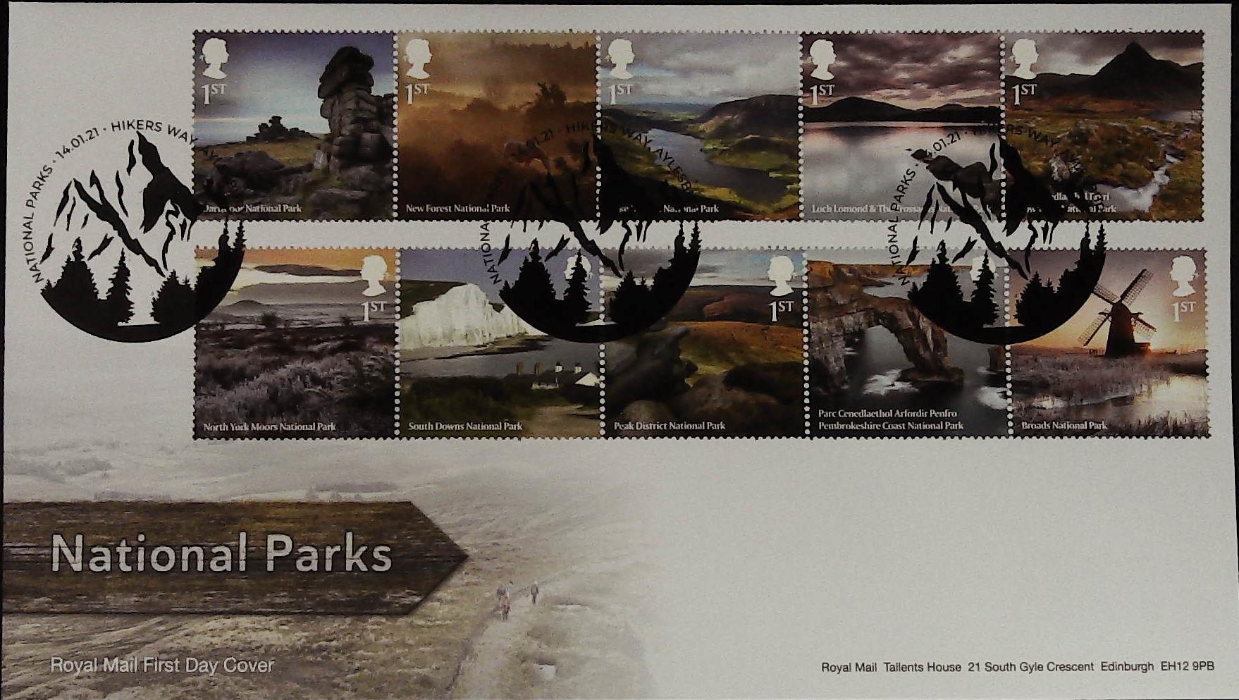 2021 National Parks Royal Mail FDC Hikers Way, Aylesbury Postmark