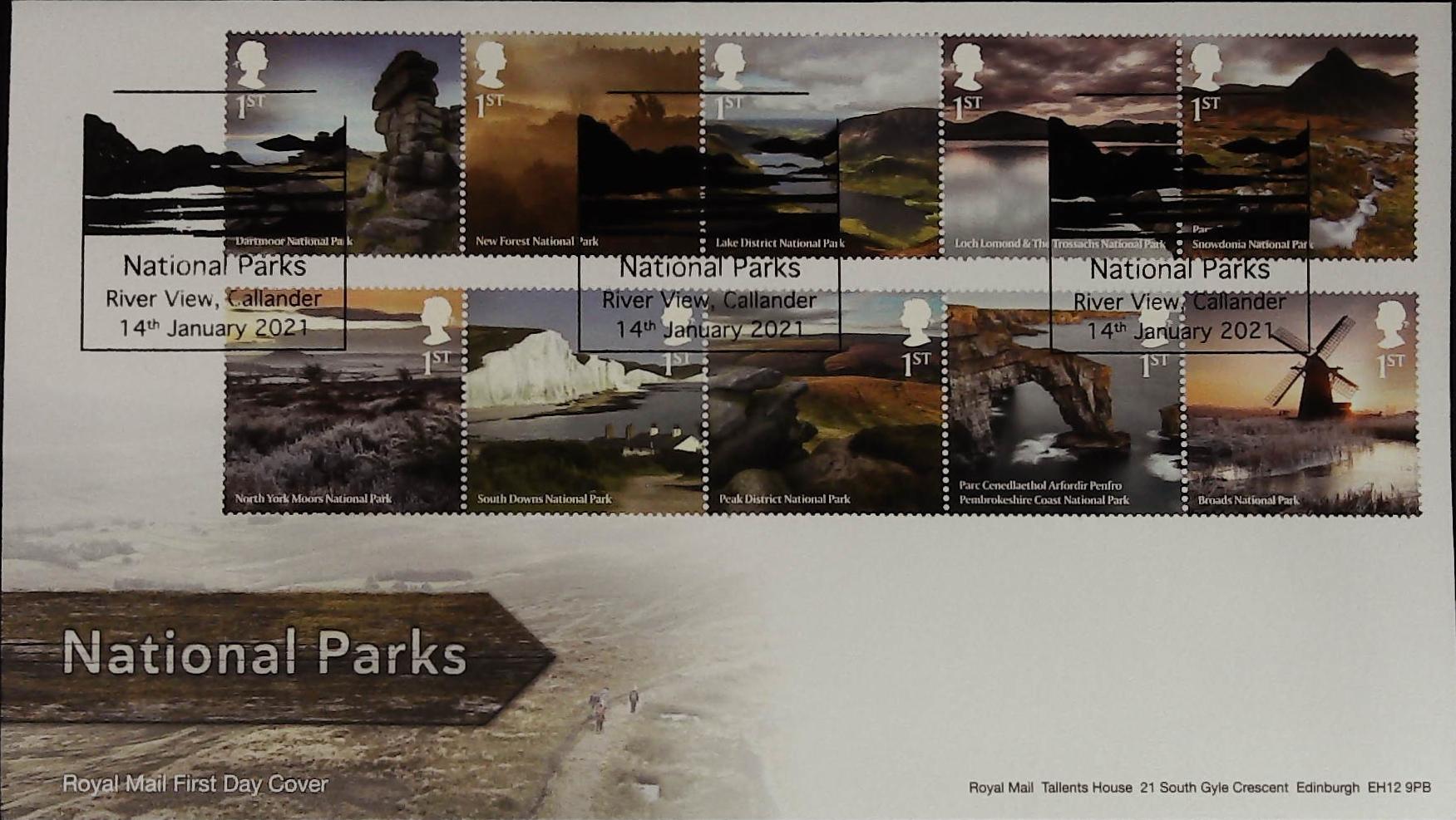 2021 National Parks Royal Mail FDC River View Callander Postmark