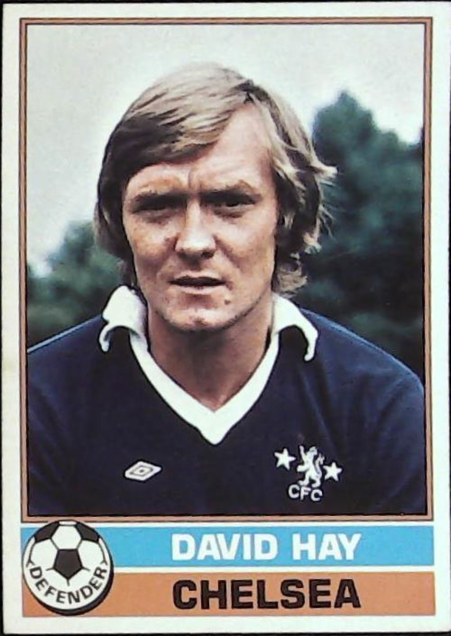 Topps UK Footballers Red Back 1977 CHELSEA No 318 DAVID HAY