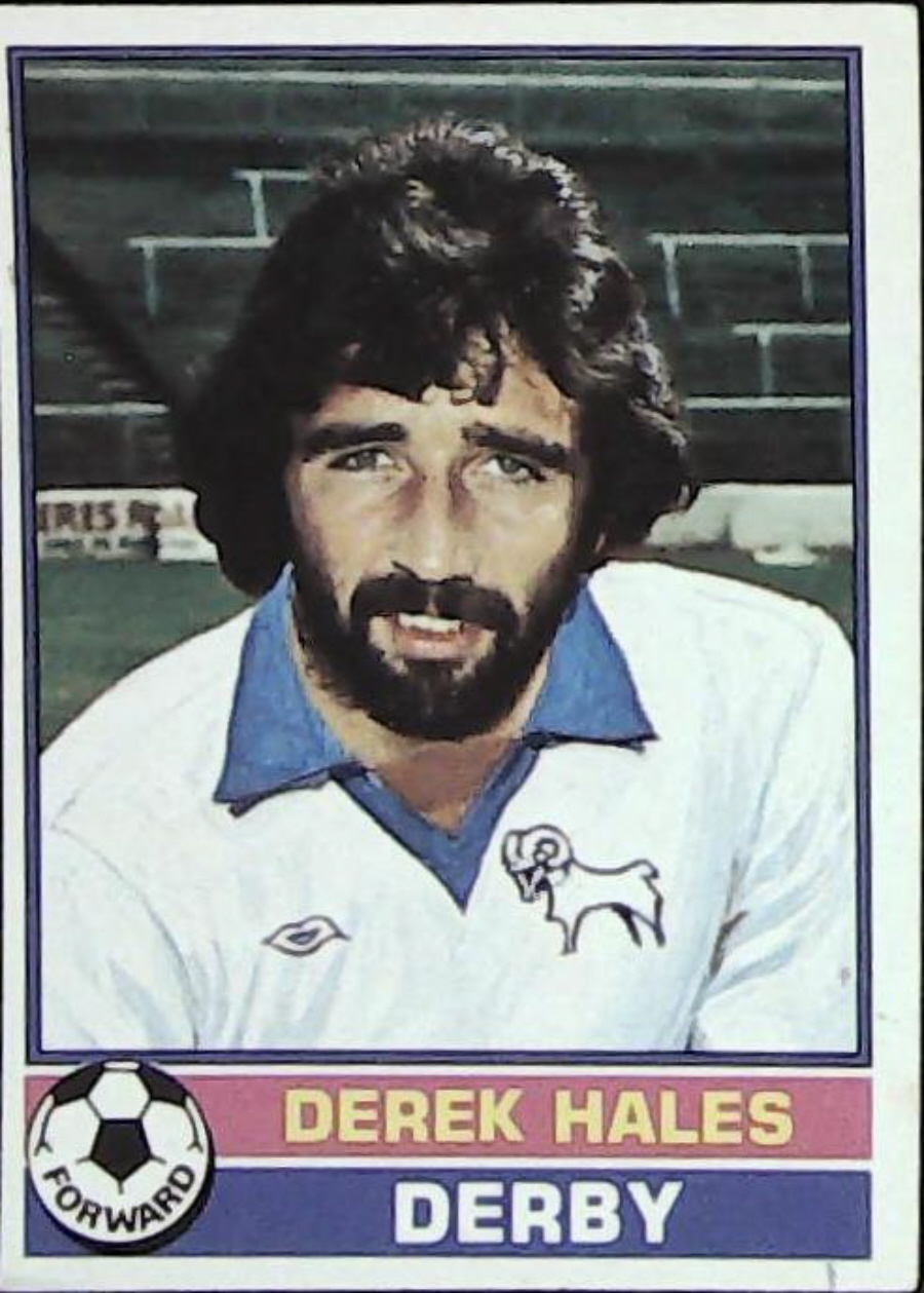 Topps UK Footballers Red Back 1977 DERBY NO 190 DEREK HALES