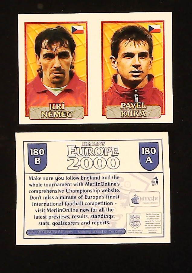 Merlin Europe 2000 Football Stickers Group D No.180: Jiri Nemec - Pavel Kuka - Czech Republic Merlin Europe 2000 Football Stickers Group D No.180: Jiri Nemec - Pavel Kuka - Czech Republic