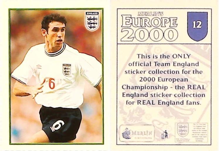 Merlin Europe 2000 Football Stickers The England Team No12 MARTIN KEOWN Merlin Europe 2000 Football Stickers The England Team No12 MARTIN KEOWN