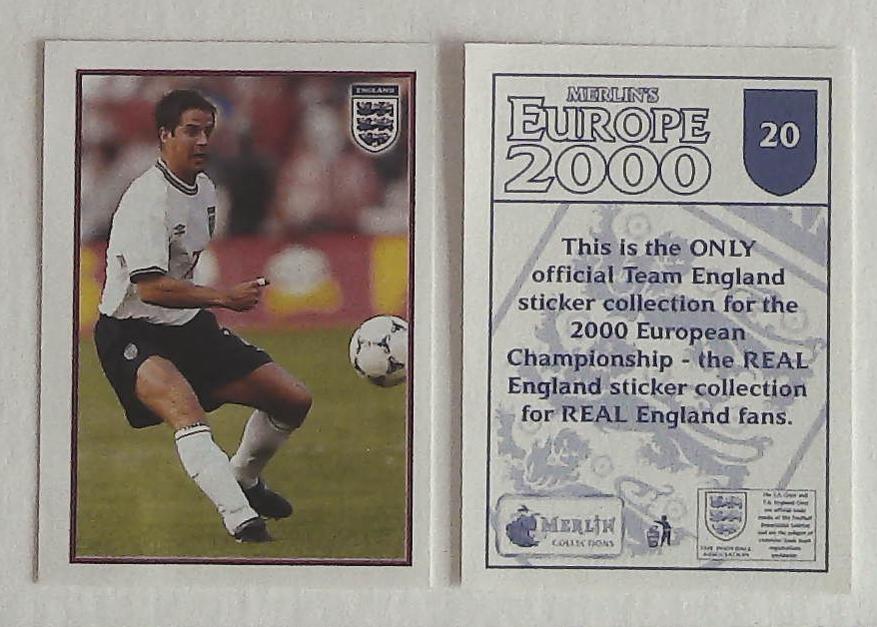 Merlin Europe 2000 Football Stickers The England Team No20 JAMIE REDKNAPP Merlin Europe 2000 Football Stickers The England Team No20 JAMIE REDKNAPP