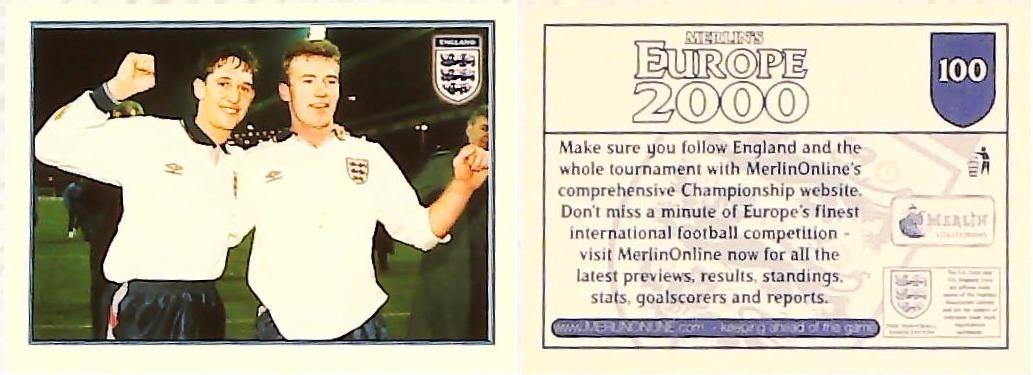 Merlin Europe 2000 Football Stickers Group A 2000 Sticker No 100: Gary Lineker and Alan Shearer - England Merlin Europe 2000 Football Stickers Group A 2000 Sticker No 100: Gary Lineker and Alan Shearer - England