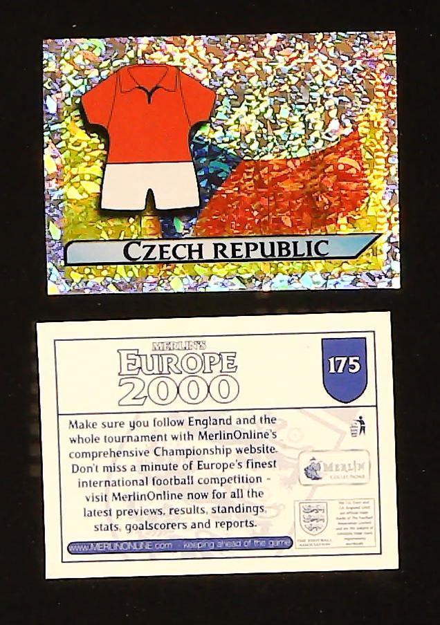 Merlin Europe 2000 Football Stickers Group D No. 175: Flag and Kit - Czech Republic Merlin Europe 2000 Football Stickers Group D No. 175: Flag and Kit - Czech Republic