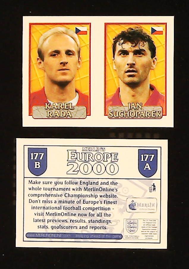 Merlin Europe 2000 Football Stickers Group D No.177: Karel Rada - Jan Suchoparek - Czech Republic Merlin Europe 2000 Football Stickers Group D No.177: Karel Rada - Jan Suchoparek - Czech Republic