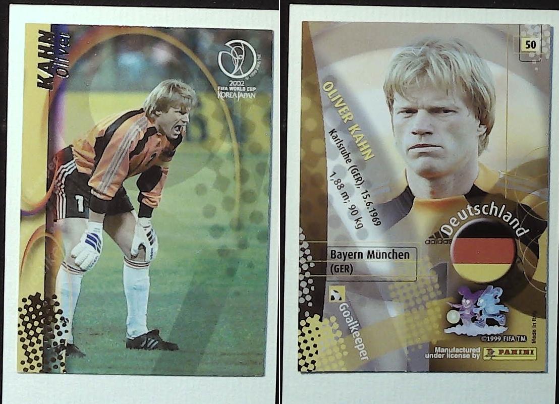 PANINI 2002 WORLD CUP FOOTBALL CARDS GERMANY No50 OLIVER KAHN PANINI 2002 WORLD CUP FOOTBALL CARDS GERMANY No50 OLIVER KAHN