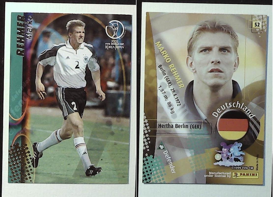 PANINI 2002 WORLD CUP FOOTBALL CARDS GERMANY No52 MARKO REHMER PANINI 2002 WORLD CUP FOOTBALL CARDS GERMANY No52 MARKO REHMER