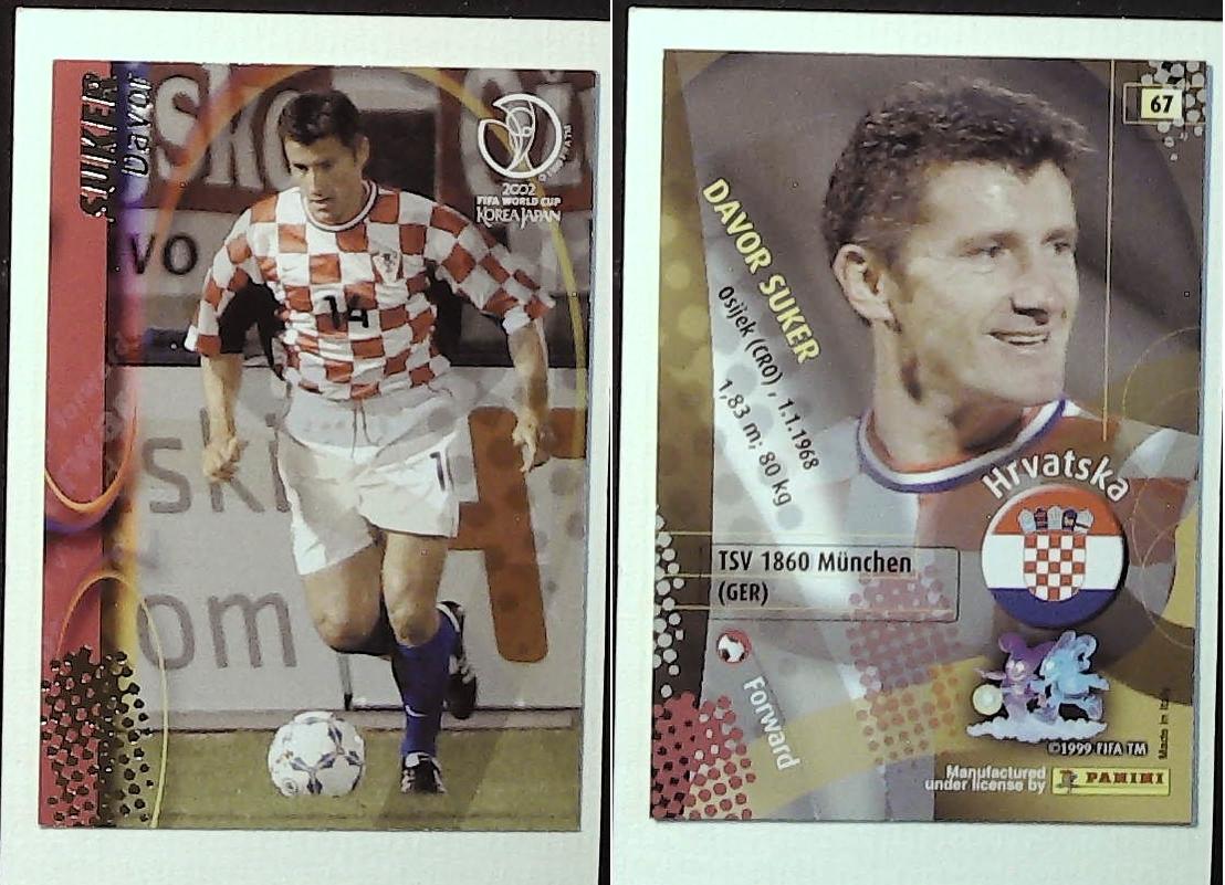 PANINI 2002 WORLD CUP FOOTBALL CARDS FRANCE No67 DAVOR SUKER PANINI 2002 WORLD CUP FOOTBALL CARDS FRANCE No67 DAVOR SUKER