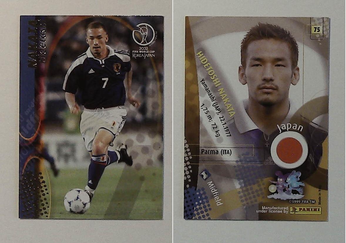 PANINI 2002 WORLD CUP FOOTBALL CARDS JAPAN No75 HIDETOSHI NAKATA PANINI 2002 WORLD CUP FOOTBALL CARDS JAPAN No75 HIDETOSHI NAKATA