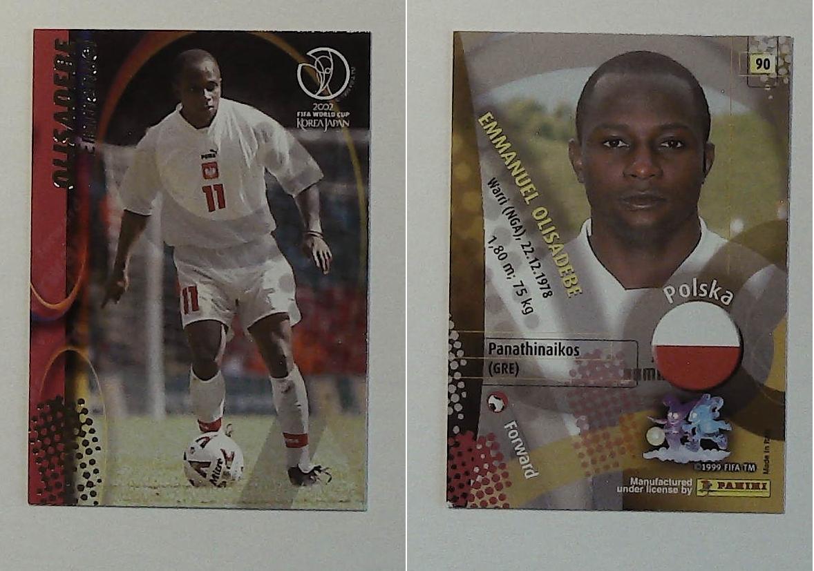 PANINI 2002 WORLD CUP FOOTBALL CARDS POLAND No90 EMMANUEL OLISADEBE PANINI 2002 WORLD CUP FOOTBALL CARDS POLAND No90 EMMANUEL OLISADEBE