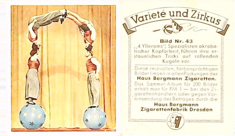 Bergmann Variety & CircusGerman Cigarette Card No 43