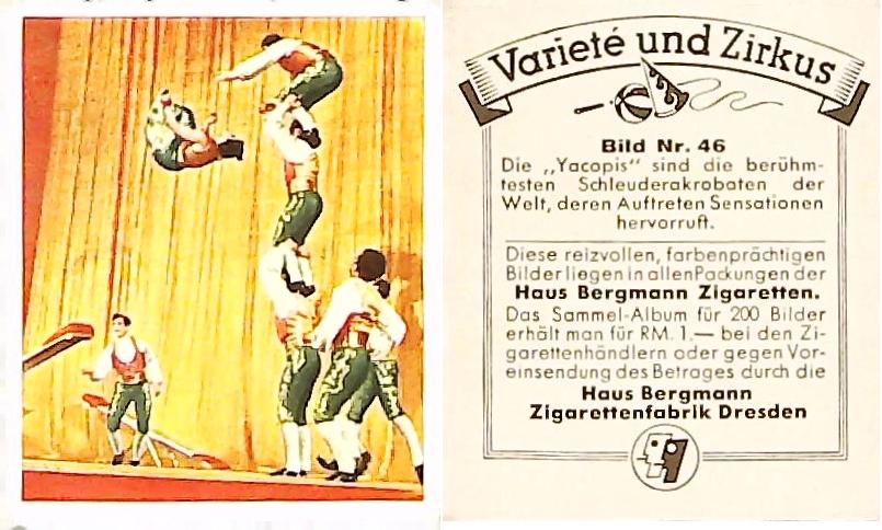 Bergmann Variety & CircusGerman Cigarette Card No 46