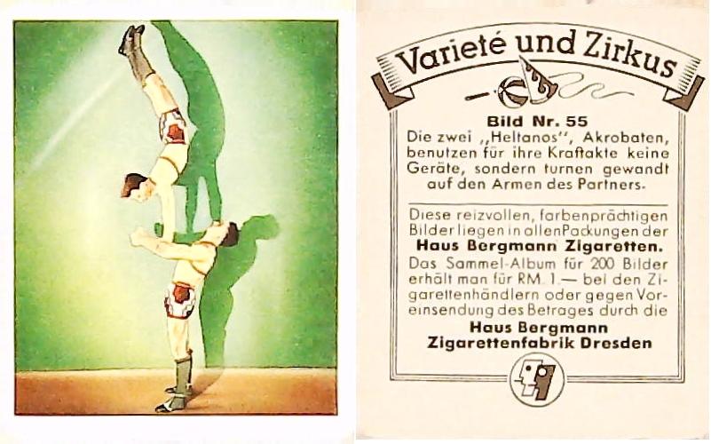 Bergmann Variety & CircusGerman Cigarette Card No 55